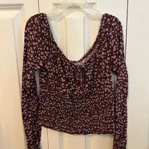 Pacsun long sleeve floral eyelet top
